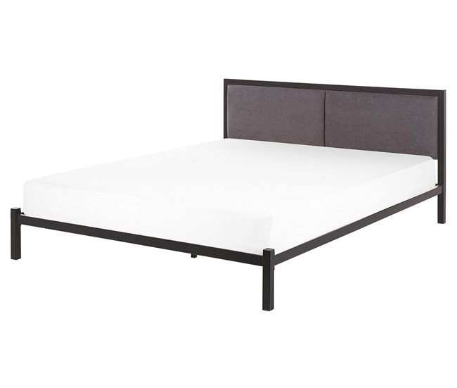 Beliani Cama com estrado Aço CLAMART 167x210 Bege
