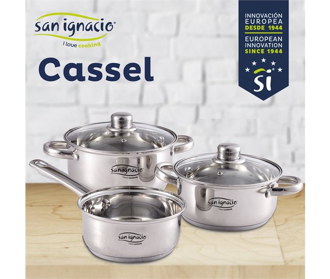 3 peças Bateria de cozinha + jogo de remendo Cromada