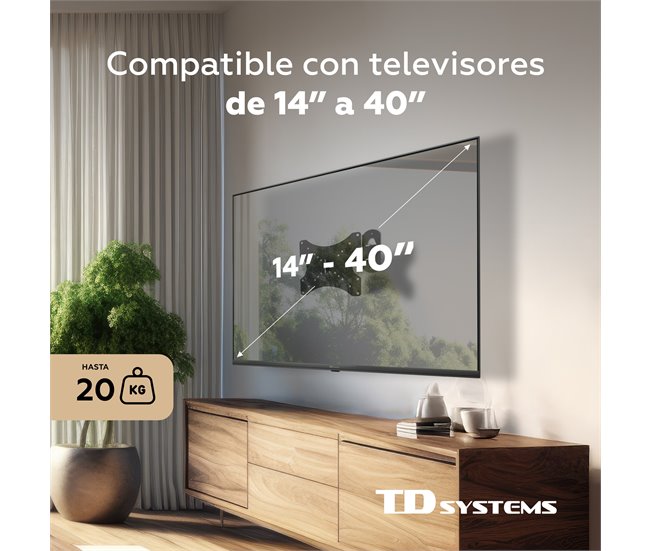 Suporte de parede De pared - TD Systems P20X25A122 Preto