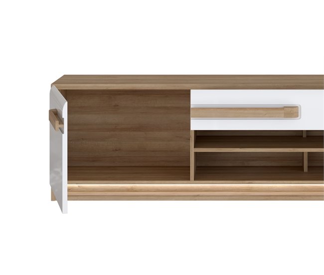 Móvel de TV MONTREAL 1 porta 1 gaveta Branco Brillo