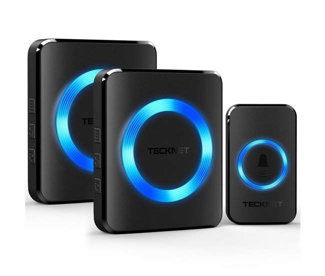 Tecknet hwd01888 campainha sem fio 5 níveis de volume 60 toques