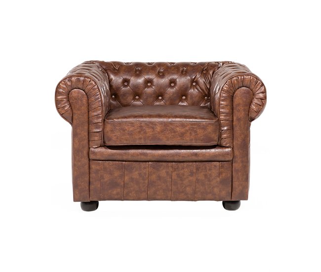 Beliani Poltrona CHESTERFIELD Bege