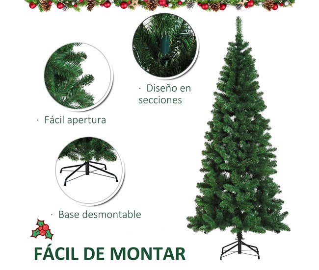 Árvore de Natal Artificial PVC, metal e plástico HOMCOM Verde
