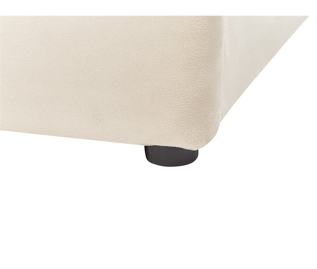 Beliani Cama baú Veludo BOUSSE 151x219 Bege
