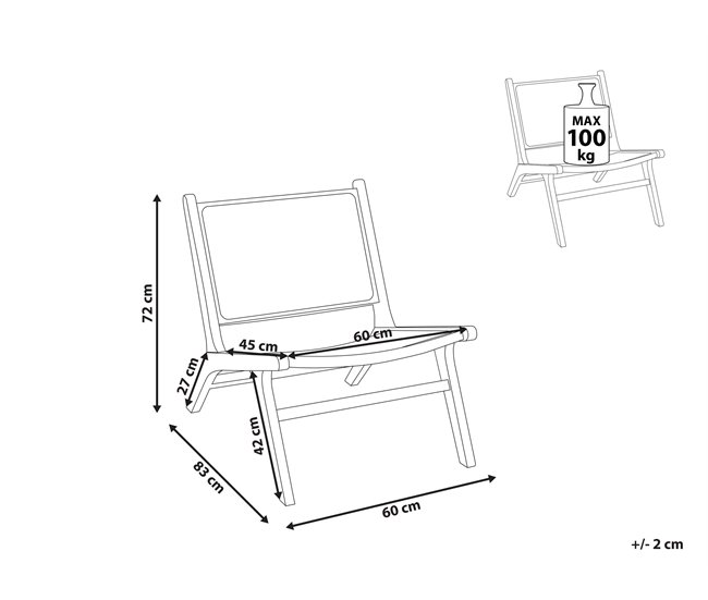 Beliani Silla de comedor MIDDLETOWN Natural