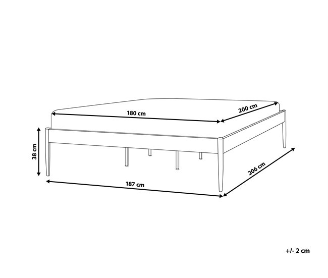 Beliani Cama com estrado Aço VAURS 187x206 Branco