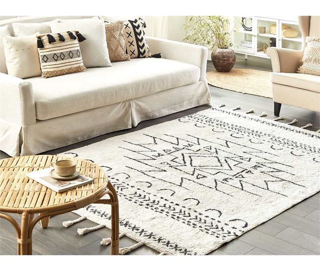 Beliani Pelos curtos KHOURIBGA 140x200 Branco/ Bege