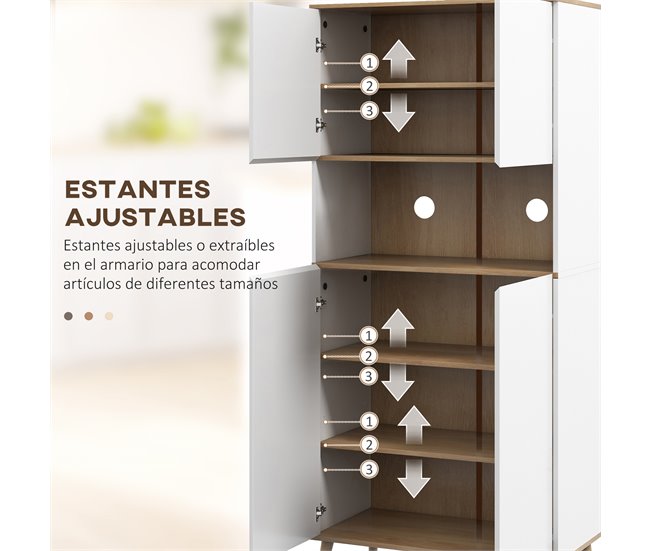 Armário de Cozinha Melamina de Madeira HOMCOM, casa - cozinha Branco