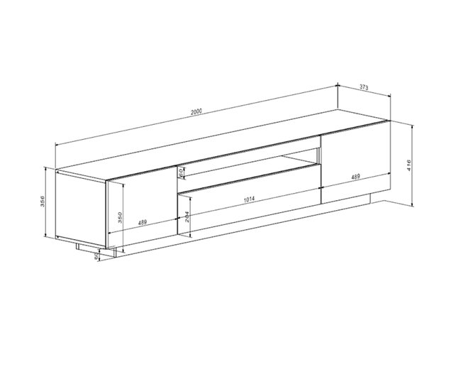 Armário de TV Sami contemporâneo com gaveta e portas 200 Branco