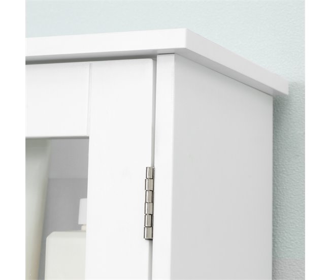 Armário Casa de Banho de Parede MDF e Vidro kleankin 55 Branco