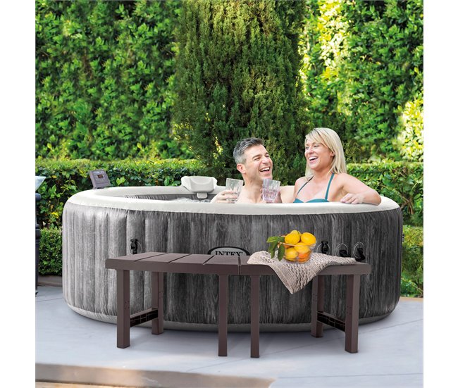 INTEX Pacote de 2 bancos médios e 2 grandes para um spa circular Castanho
