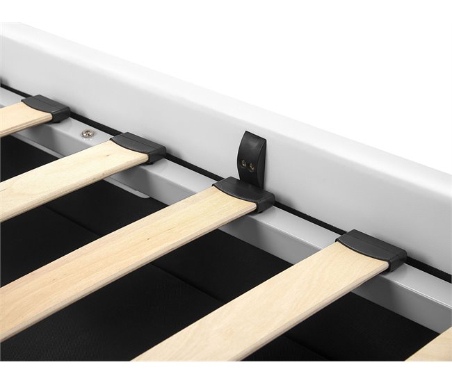 Beliani Cama com armazenamento Pele sintética METZ 189x215 Branco