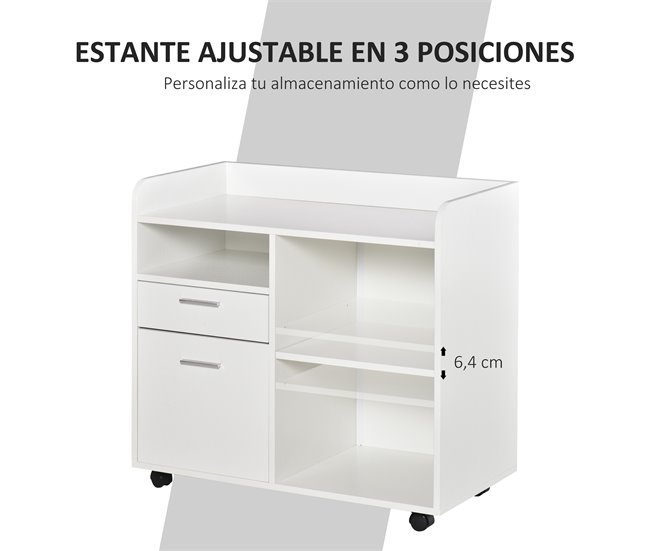 Armario para Impresora Melamina Vinsetto 80 Branco