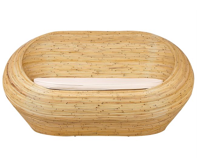Beliani Conjunto lounge Rattan/vime MAIORI Natural