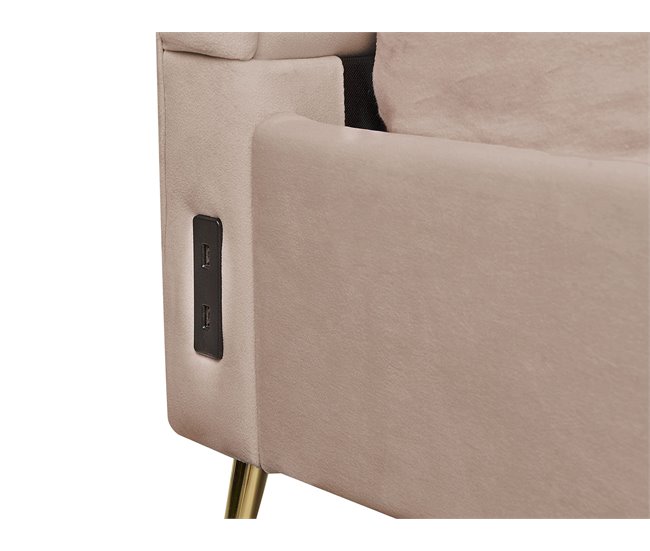 Beliani Cama com estrado Veludo MIRIBEL 167x218 Bege