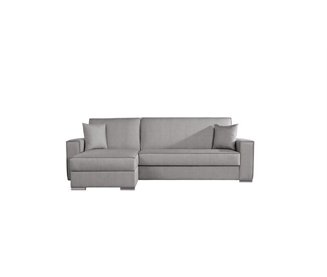 Chaise longue com cama 4 lugares reversível LAILA cor cinza Cinza