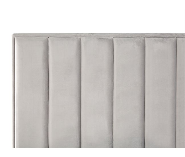 Beliani Cama com estrado Veludo SEZANNE 190x215 Azul Marino