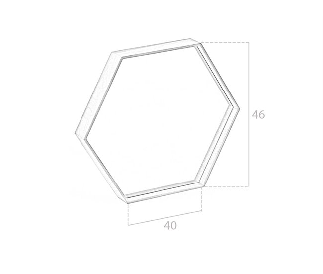 ANGEL CERDA Espelho de parede hexagonais nogueira 46x40 Nogal