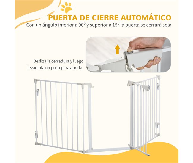 Barreira de Segurança Metal e Plástico PawHut Branco