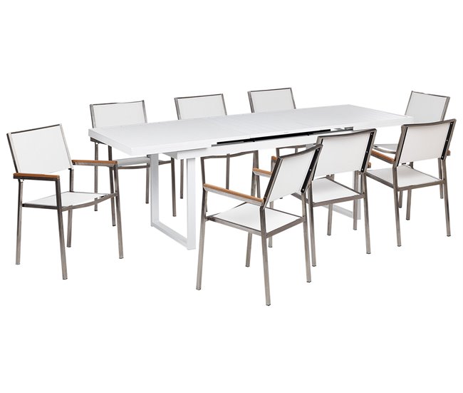 Beliani Conjunto de refeição VALCANETTO/GROSSETO Branco