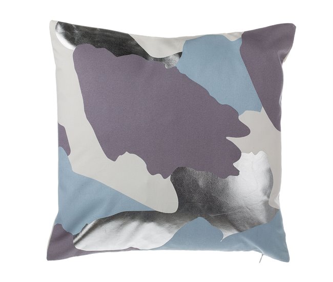 Beliani Almofada decorativa IXIA 45x45 Cinza Azul