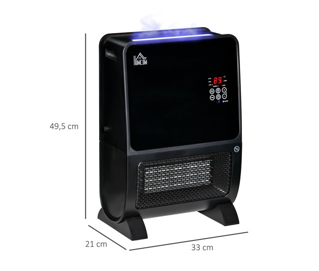 Aquecedor Elétrico HOMCOM 820-280V90 Preto