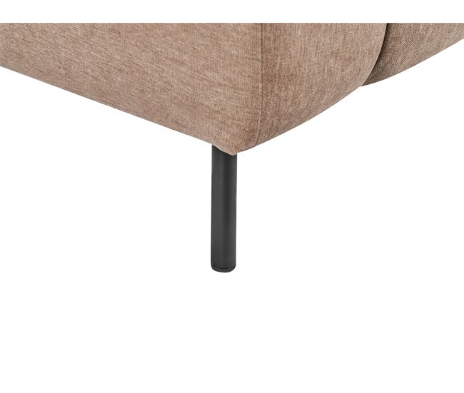 Beliani Chaise longue direita Poliéster LANNILS Castanho Claro