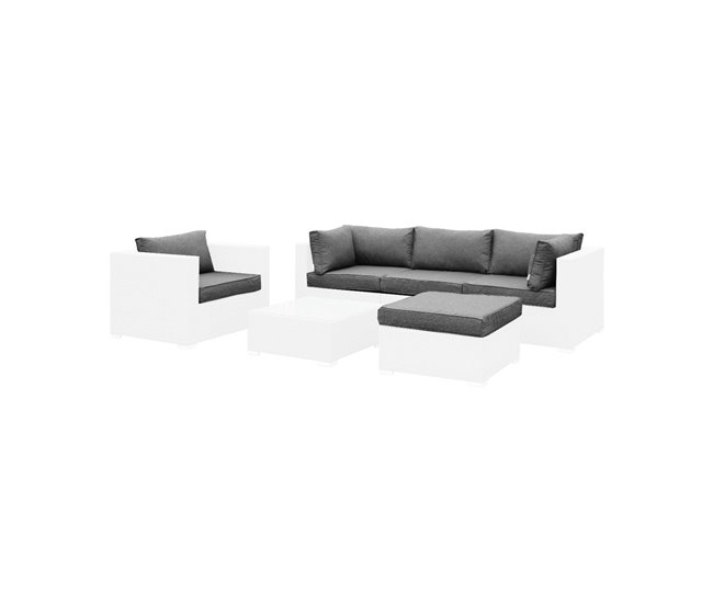 Jogo de capas de almofadas para sala de estar ao ar livre Cinza