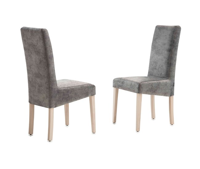 Cadeira de jantar VELVET veludo cinza Cinza