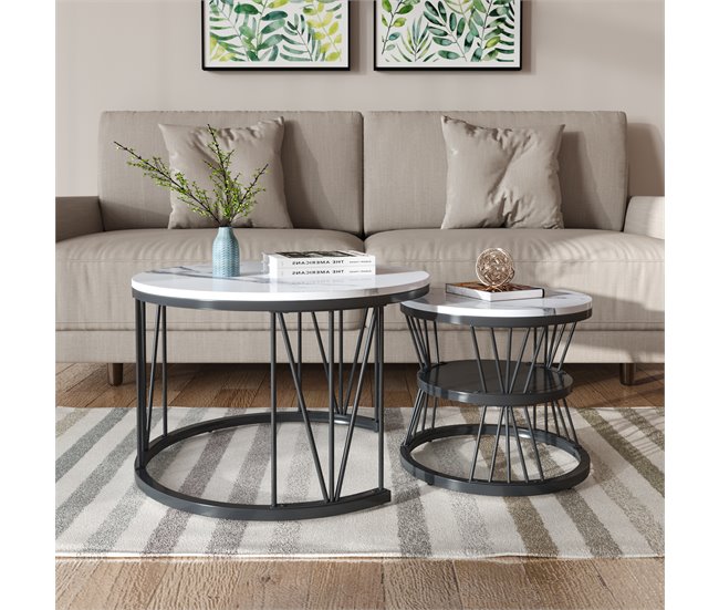 Mesa de centro, mesa de apoio, mesa de canto 70x45 Branco
