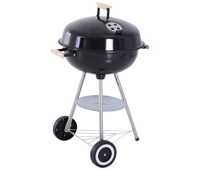 Barbecue a Carvão Metal e Porcelana Outsunny Multicor