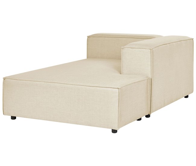 Beliani Chaise longue Linho APRICA Bege