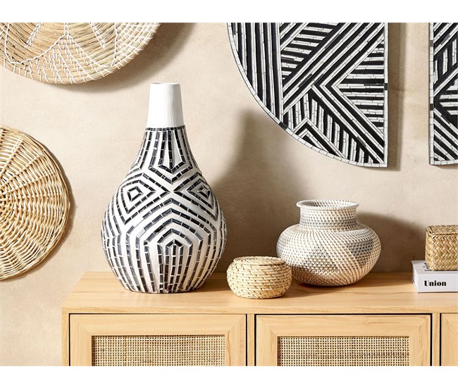 Beliani Jarro decorativo OMBILIN Branco/ Bege