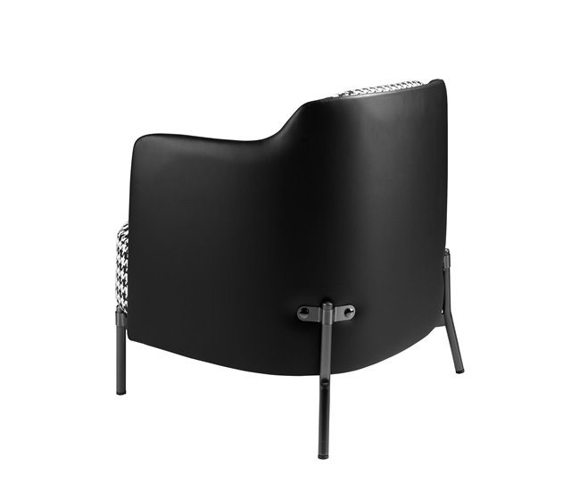 ANGEL CERDA Cadeirão em tecido preto e branco e couro sintético preto Preto