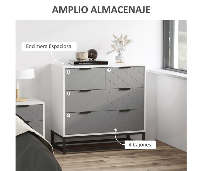 Armário de Armazenamento Placa de partícula E1, Metal HOMCOM 80 Multicor