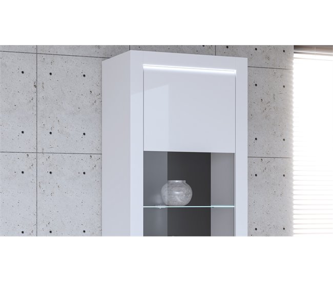 Vitrine alta branco brilhante LIVING Branco Brillo