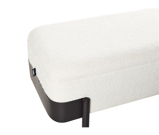 Beliani Banco de cama Chenille WARREN 100x40 Branco