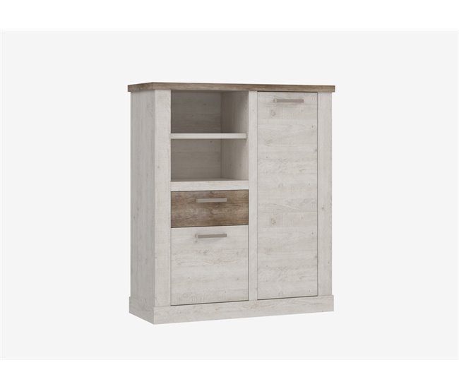 Aparador com 2 portas e 1 gaveta VERONA Branco/ Madeira