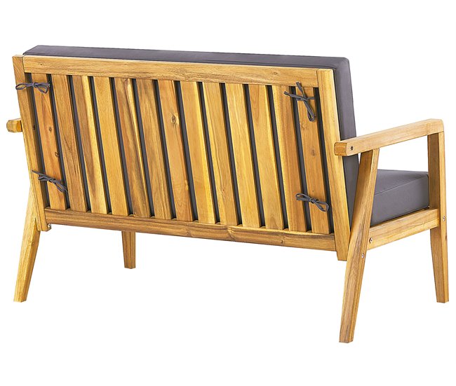 Beliani Conjunto lounge Madeira de acácia PALLANO Cinza Escuro