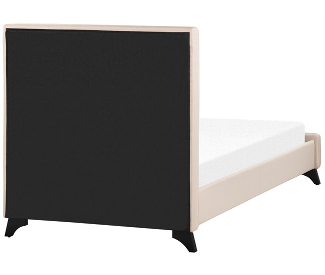 Beliani Cama com estrado Poliéster AMBASSADOR 102x216 Bege