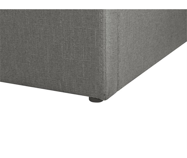 Beliani Cama com estrado Poliéster DINAN 147x214 Cinza Escuro