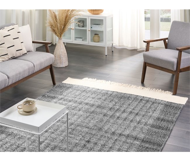 Beliani Pelos curtos ATLANTI 140x200 Branco/ Bege
