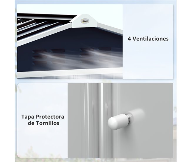 Abrigo de Jardim Aço Outsunny Cinza