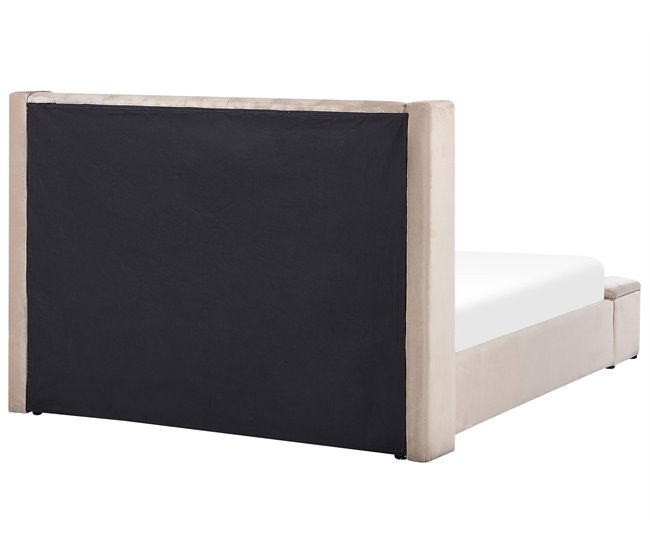 Beliani Cama de água Veludo NOYERS 190x247 Bege