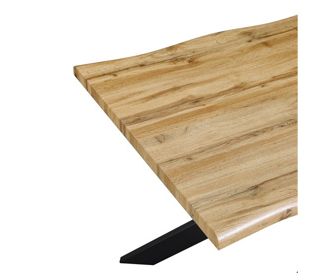 Mesa de jantar fixa LIMA cor carvalho  Preto/ Madeira