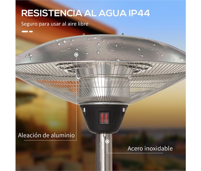 Aquecedor de Jardim Elétrico Prata