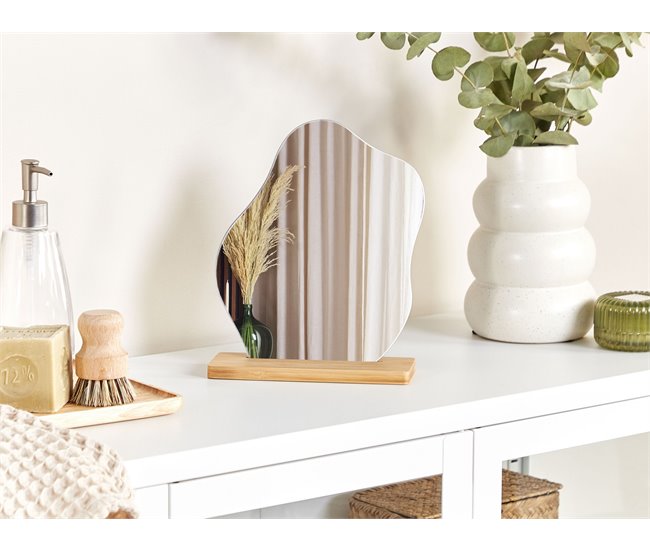 Beliani Espelho decorativo LOZERE Castanho