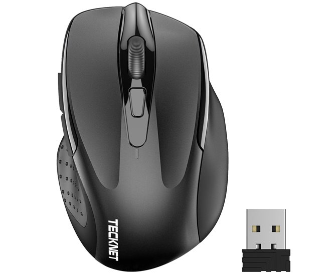 Tecknet m003 rato sem fios ergonómico silencioso - 6 dpi ajustável - recarregável