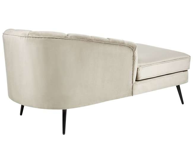 Beliani Chaise longue Veludo ALLIER Bege