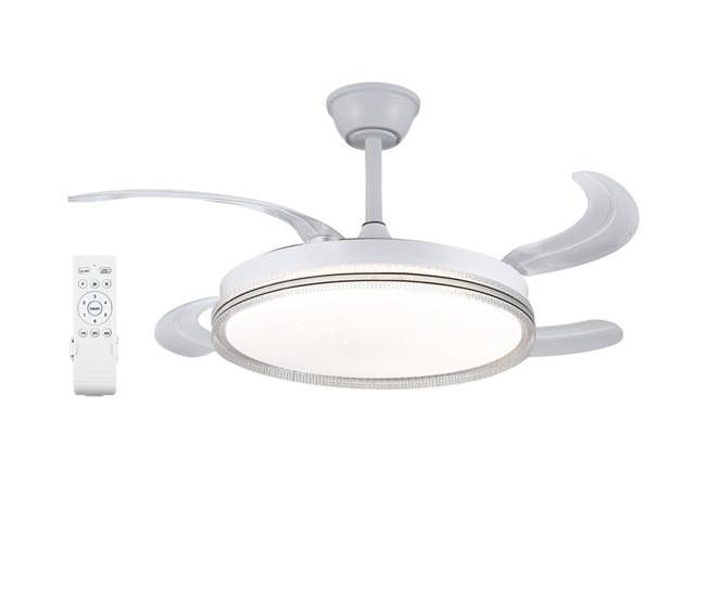 Lâmpada de ventilador de teto com luz led motor dc silencioso